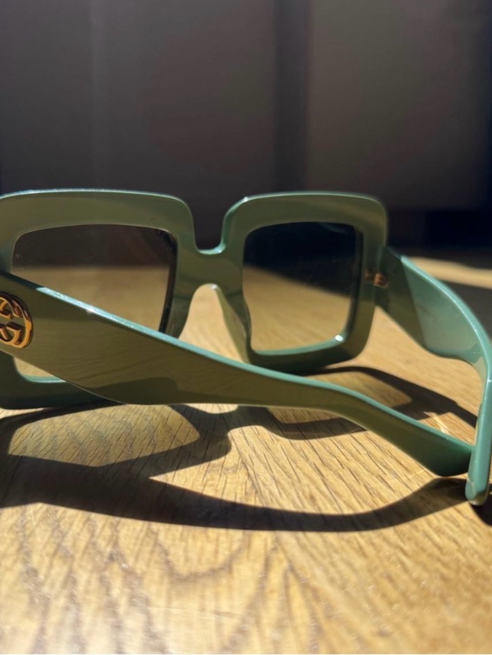 Gucci Mint Green Rectangular Women's Sunglasses - Picture 4 of 8